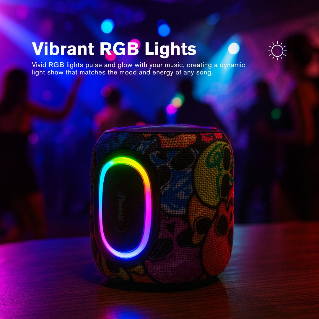 Portable Mini Water resistant Bluetooth Speaker 6hr Playtime. Skull Design IP-190