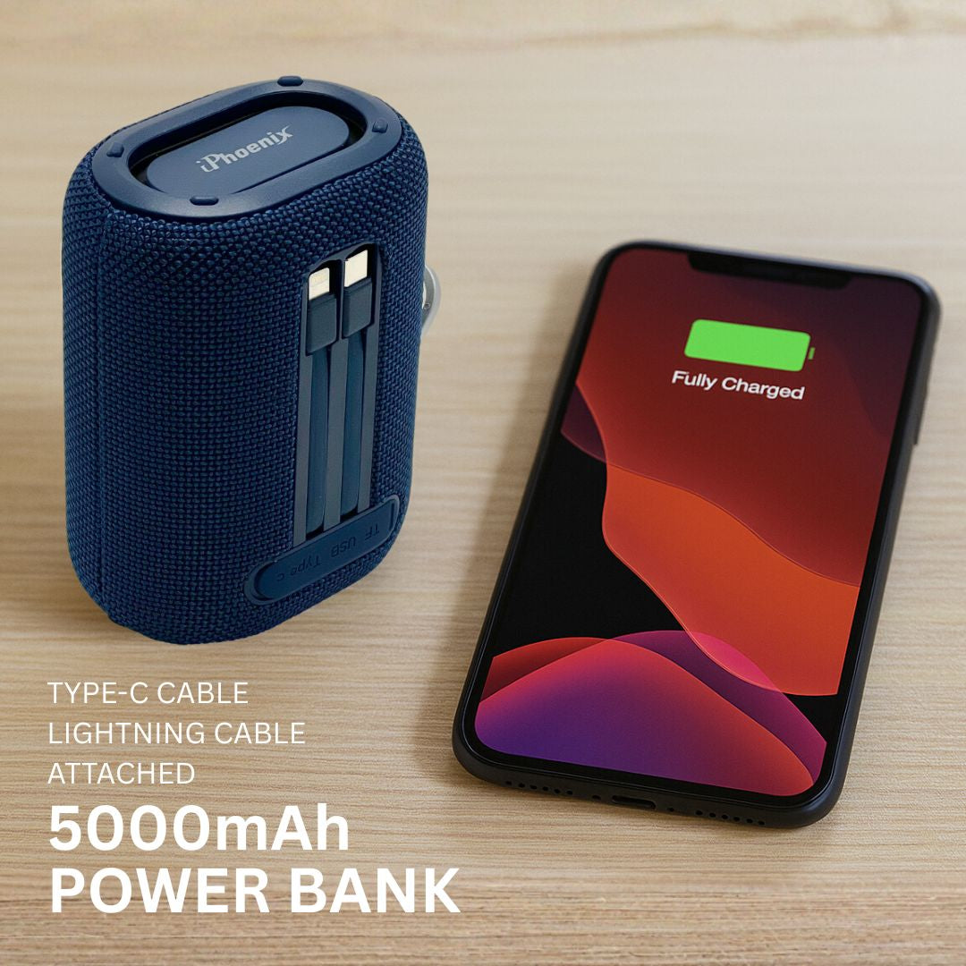IP-330 2in1 Power Bank & BT Party Bass Speaker 10W 25 Hours Playtime - Blue