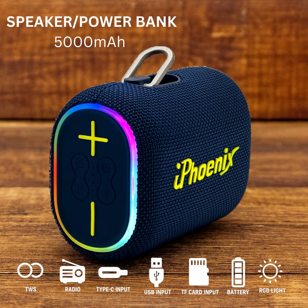 IP-330 2in1 Power Bank & BT Party Bass Speaker 10W 25 Hours Playtime - Blue