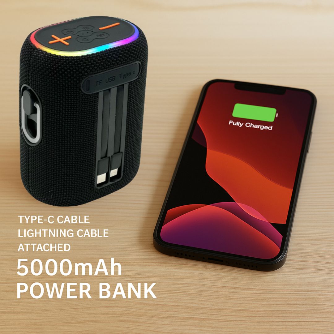 IP-330 2in1 Power Bank & BT Party Bass Speaker 10W 25 Hours Playtime - Gray