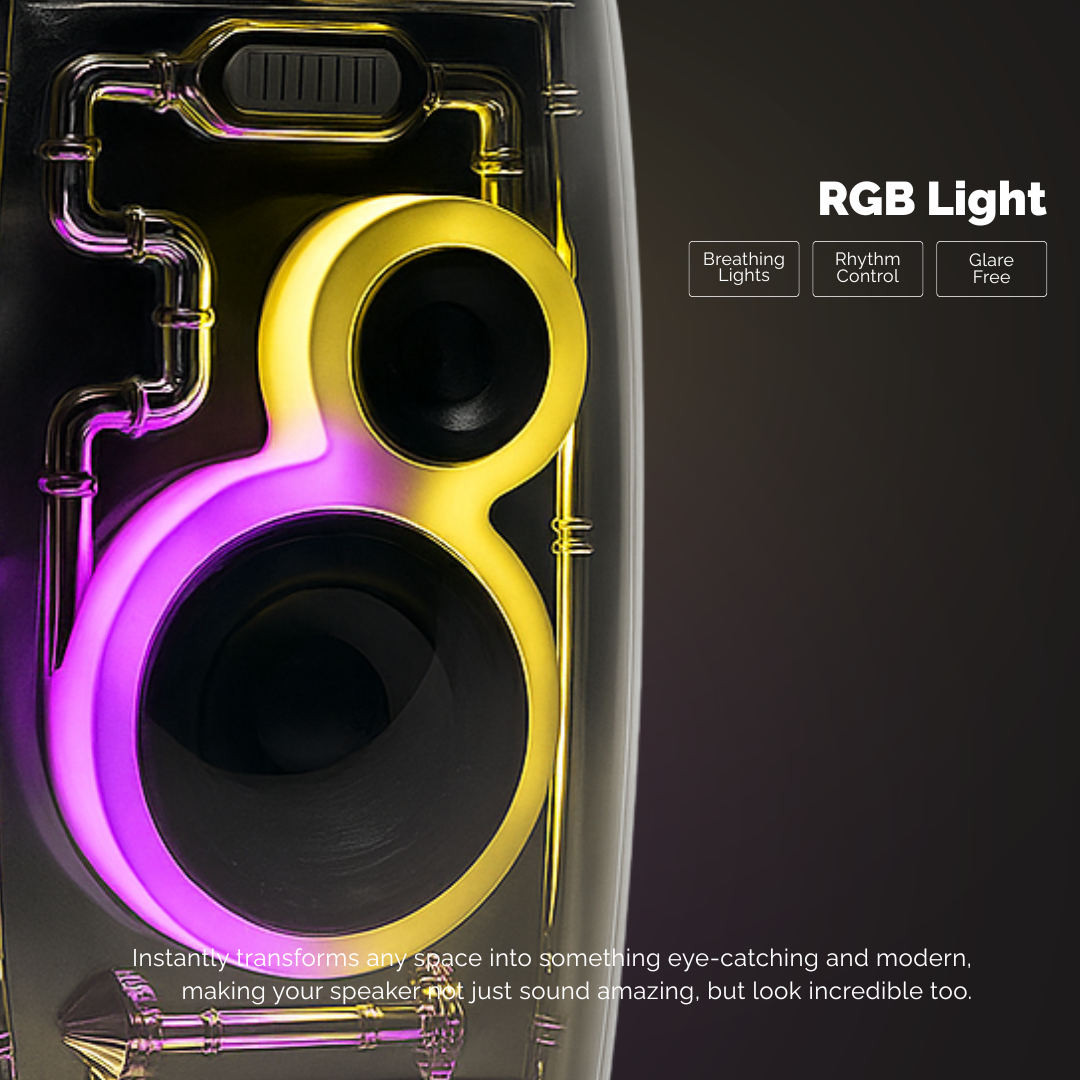 IP 360 Bluetooth RGB Light FM TWS Pairing Water Resistant 2400 mAh - Gray