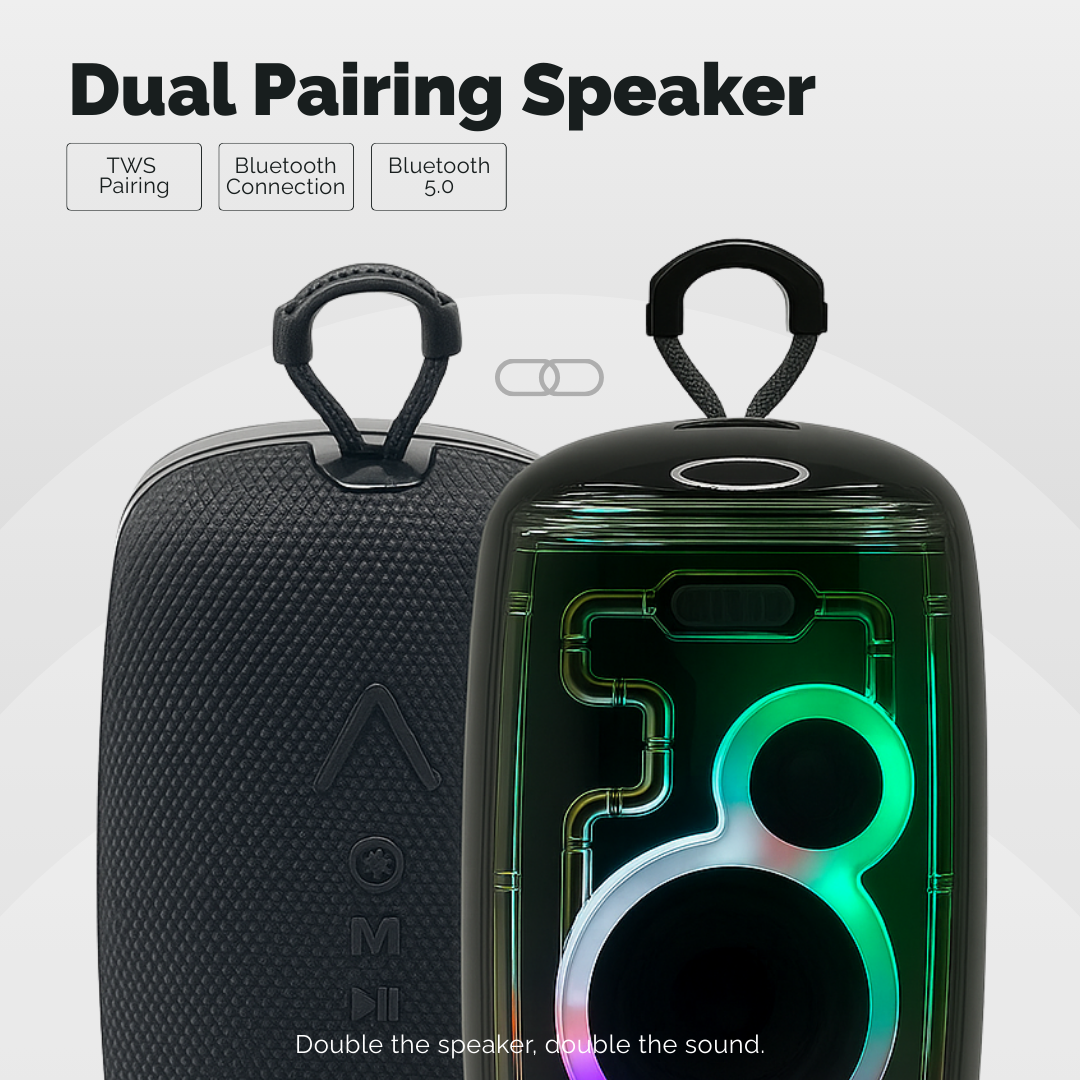 IP 360 Bluetooth RGB Light FM TWS Pairing Water Resistant 2400 mAh - Gray