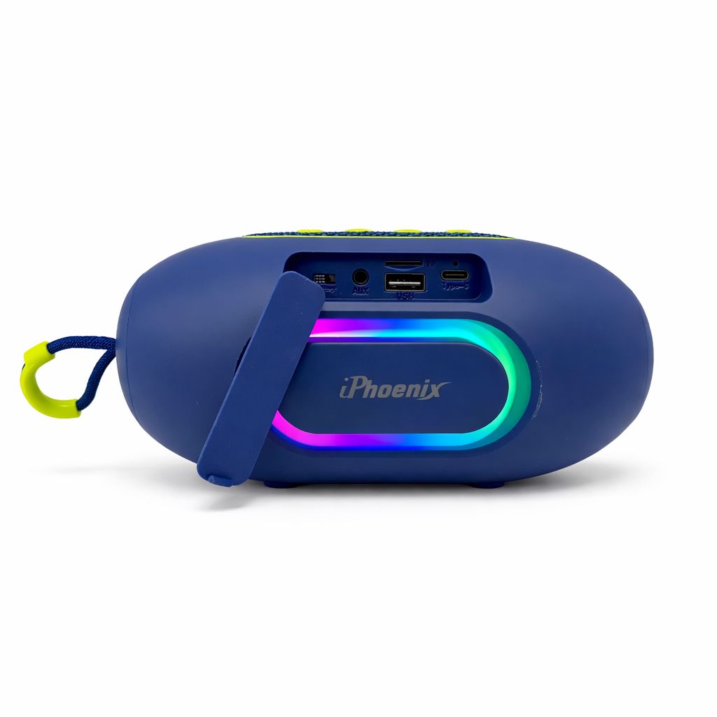 IP-370 Bluetooth RGB Lights 2000 mAh Battery FM USB TWS Speaker 6 Hours Playtime - Blue