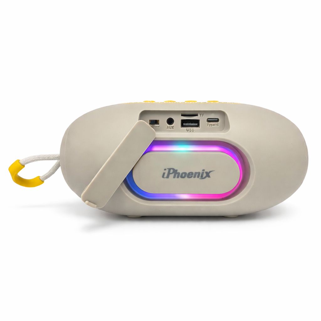 IP-370 Bluetooth RGB Lights 2000 mAh Battery FM USB TWS Speaker 6 Hours Playtime - Gray