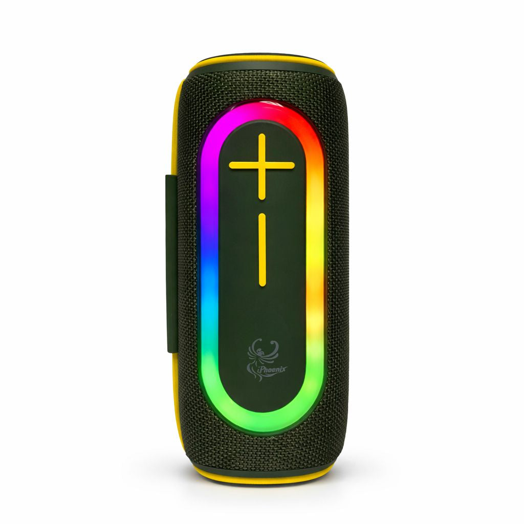 IP-390 Portable Bluetooth Speaker LED Lights FM USB 6 Hrs Playtime Water Resistant - Green