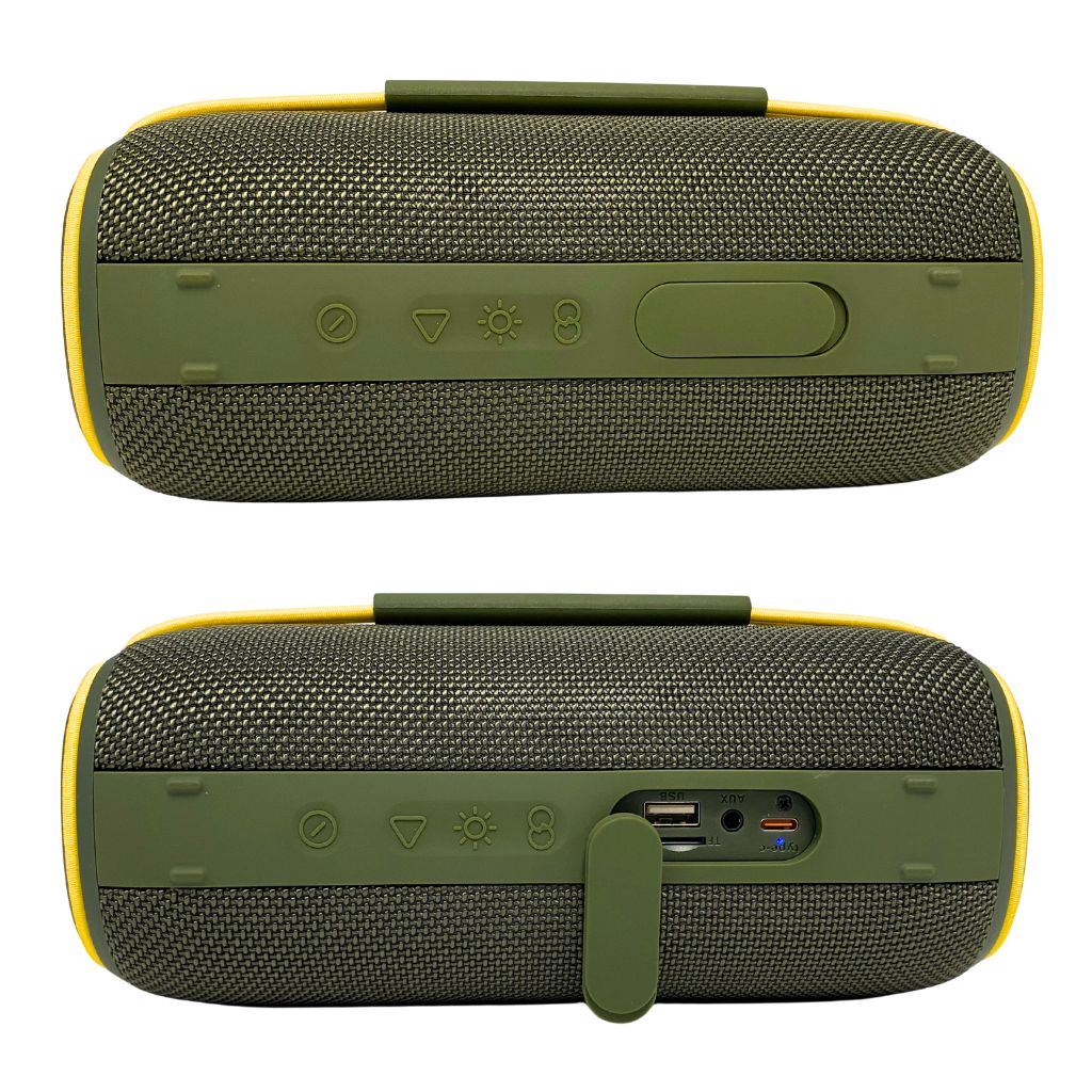 IP-390 Portable Bluetooth Speaker LED Lights FM USB 6 Hrs Playtime Water Resistant - Green