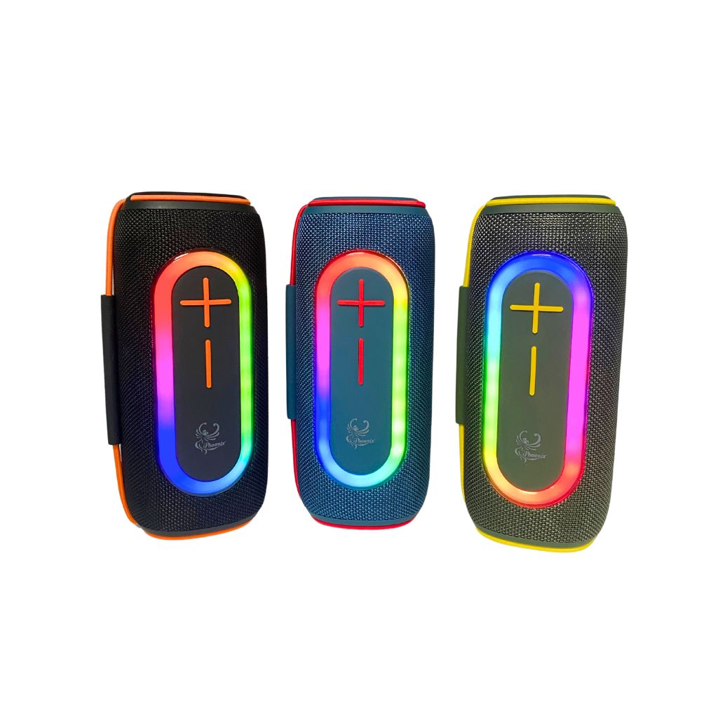 IP-390 Portable Bluetooth Speaker LED Lights FM USB 6 Hrs Playtime Water Resistant - Green