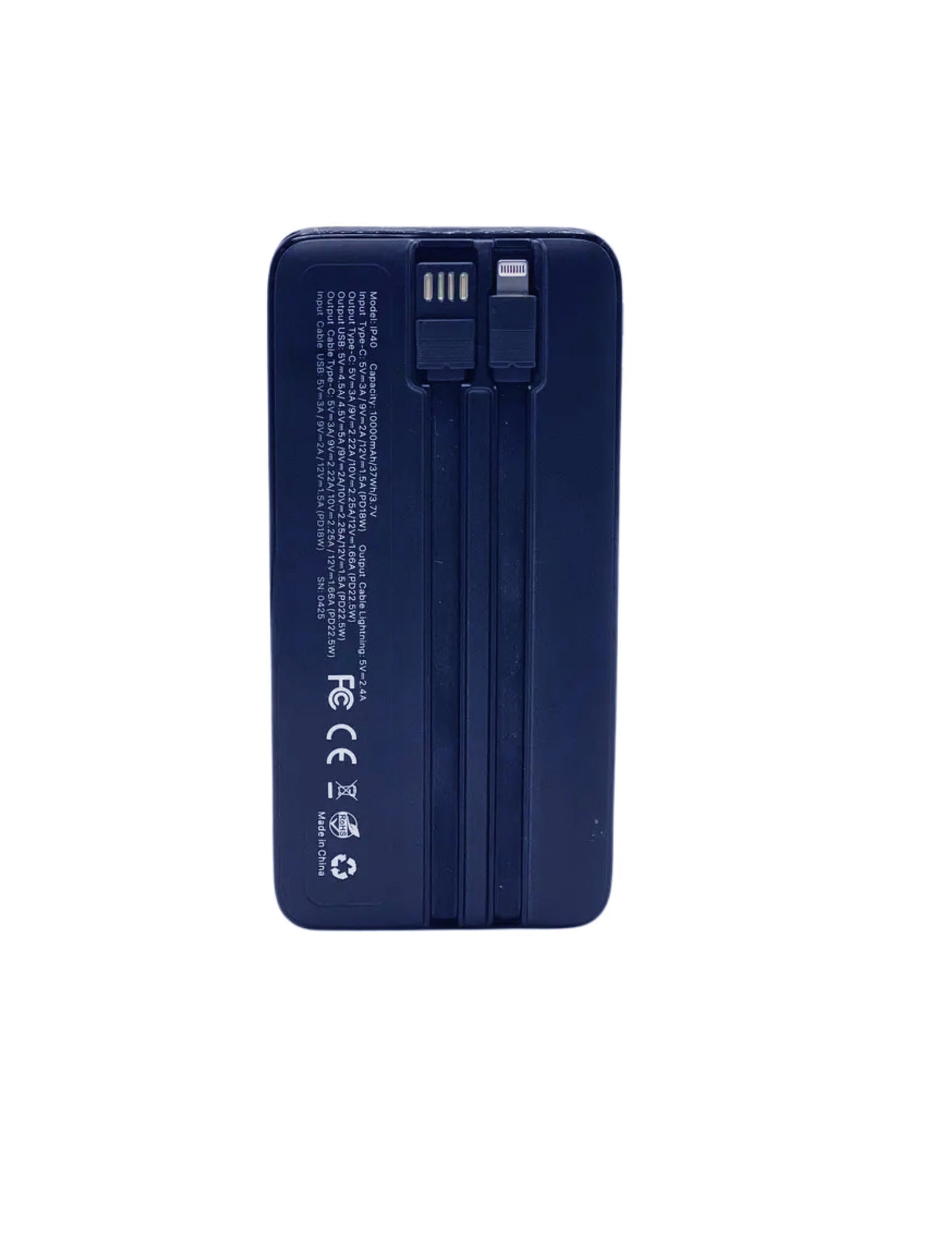 IP-40 Portable Power Bank with 10000mah - Blue