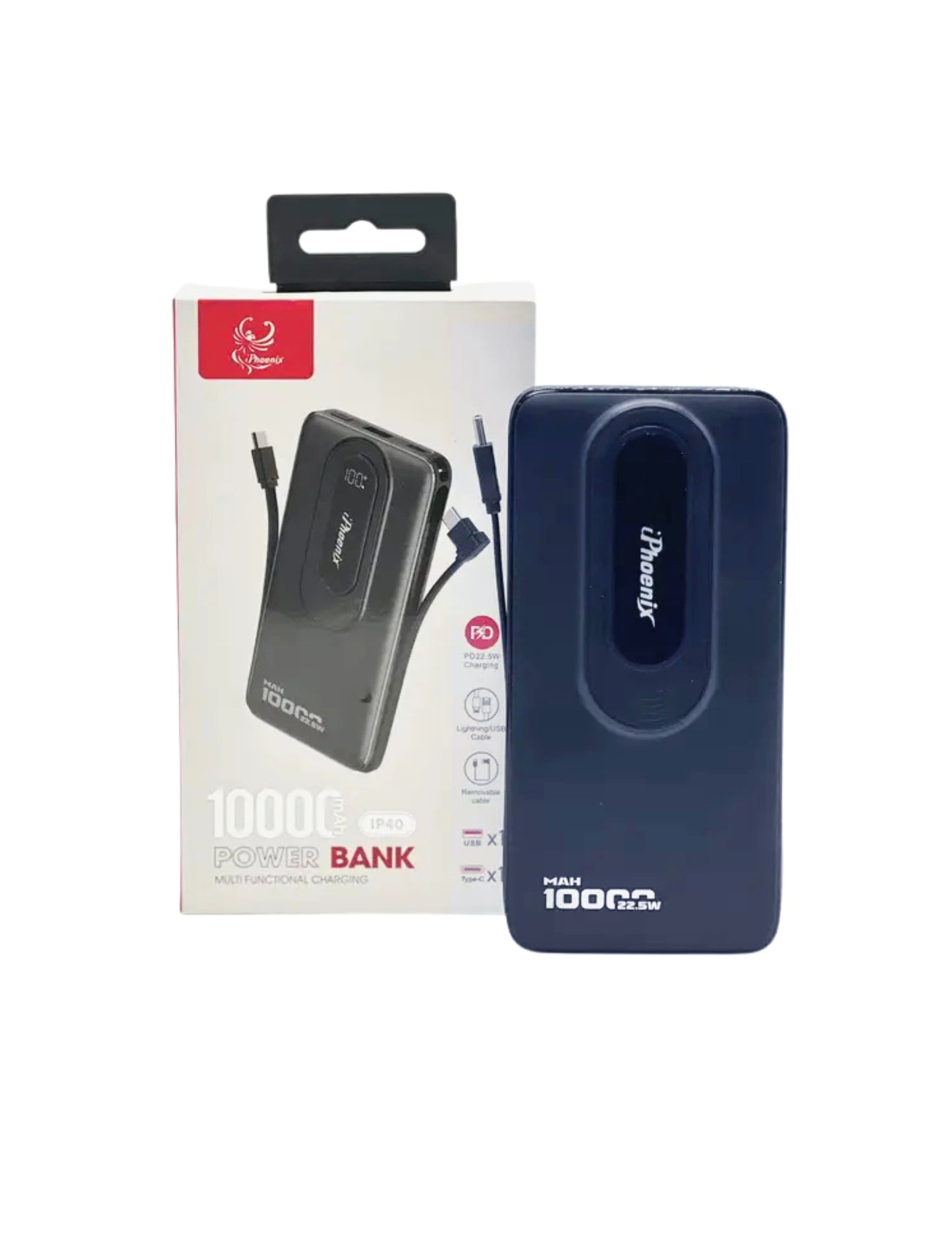 IP-40 Portable Power Bank with 10000mah - Blue