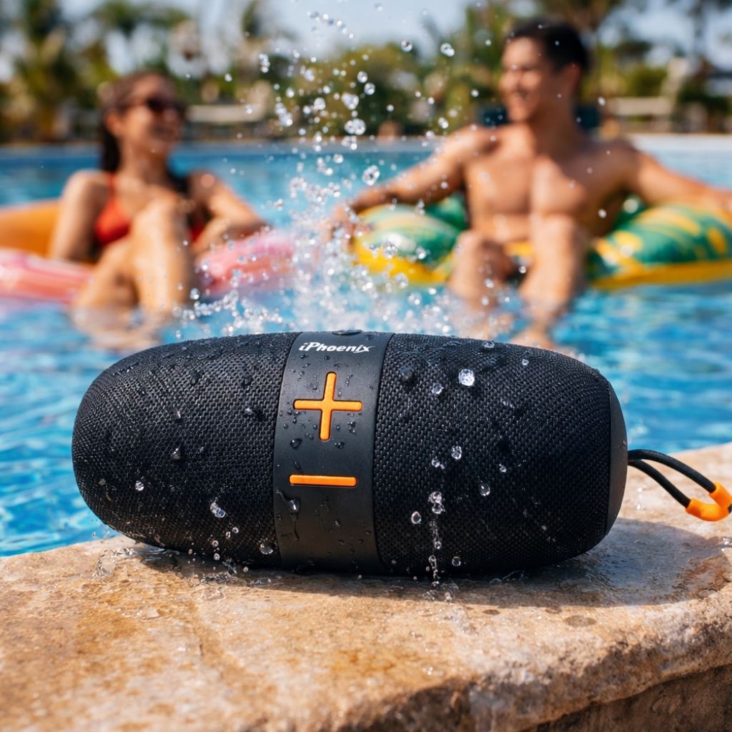 Heavy Bass Portable Bluetooth speaker IPX6 Water-Resistant 8 Hrs Playtime - Black IP-560