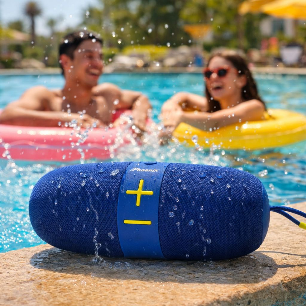 Heavy Bass Portable Bluetooth Speaker with 8 Hrs Playtime - Blue IP-560