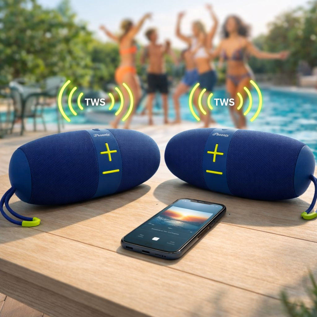 Heavy Bass Portable Bluetooth Speaker with 8 Hrs Playtime - Blue IP-560