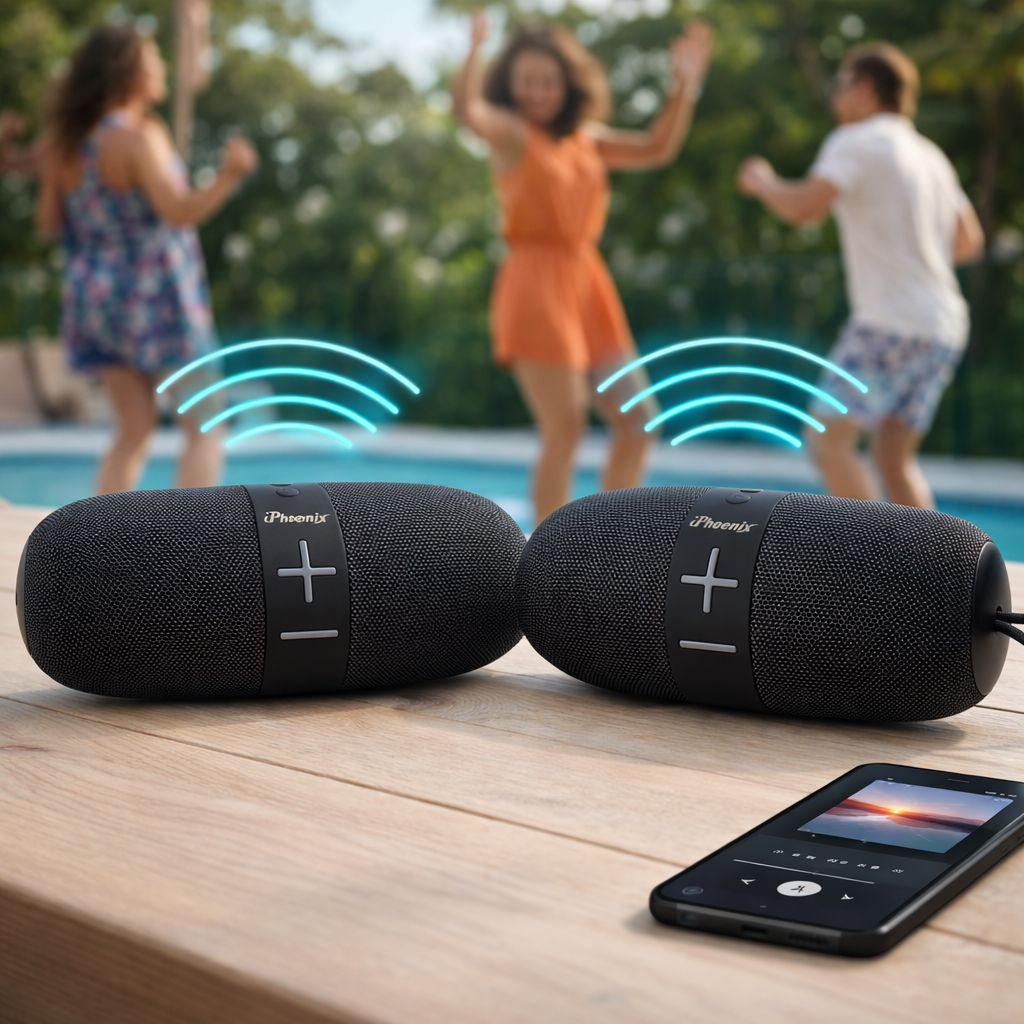 Heavy Bass Portable Bluetooth speaker IPX6 Water-Resistant 8 Hrs Playtime - Gray IP-560
