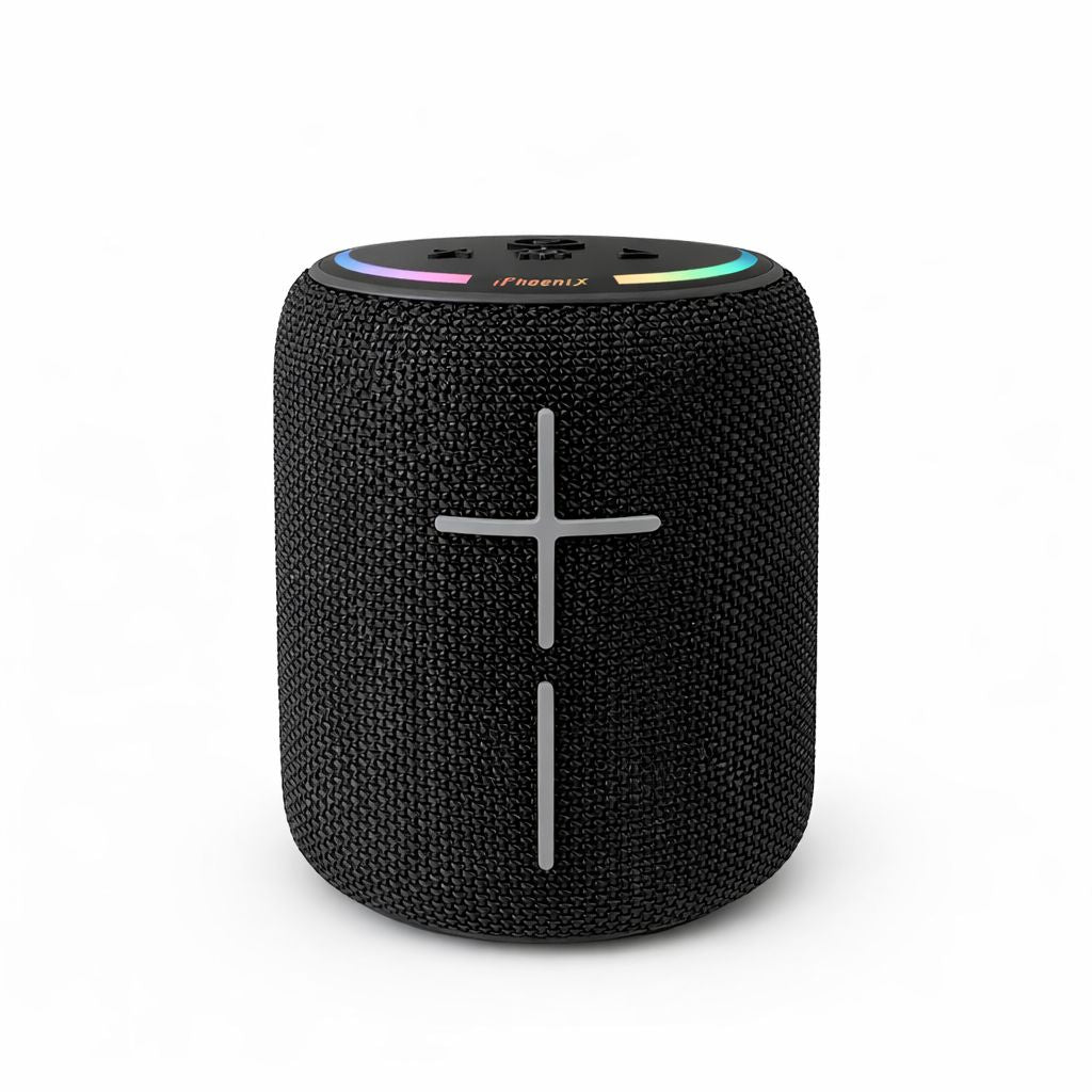 IP-590 Portable Mini BT Speaker RGB LED Lights 10W USB SD TWS - Black