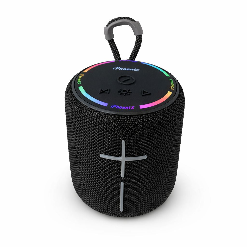 IP-590 Portable Mini BT Speaker RGB LED Lights 10W USB SD TWS - Black