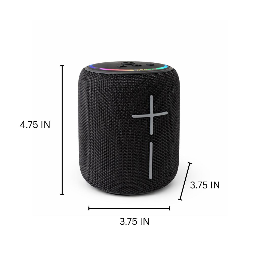 IP-590 Portable Mini BT Speaker RGB LED Lights 10W USB SD TWS - Black