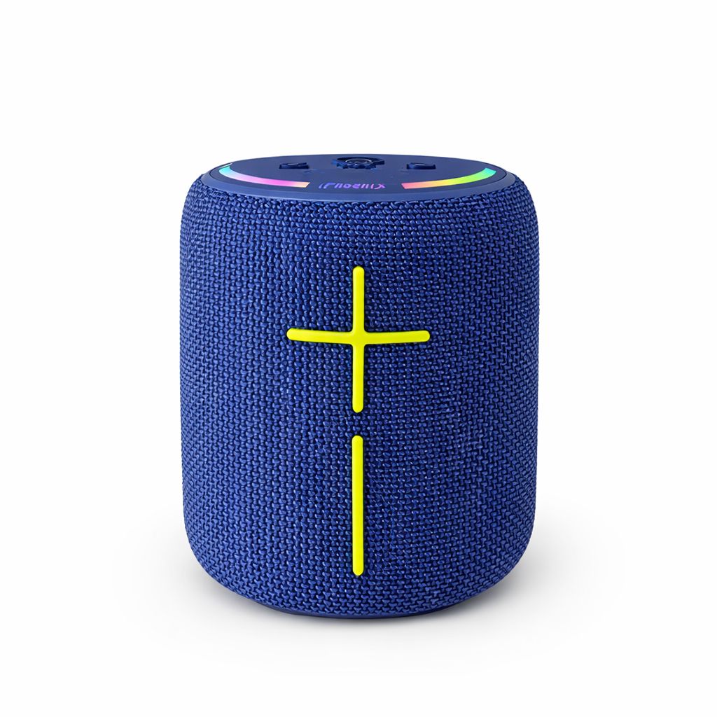 IP-590 Portable Mini BT Speaker RGB LED Lights 10W USB SD TWS - Blue