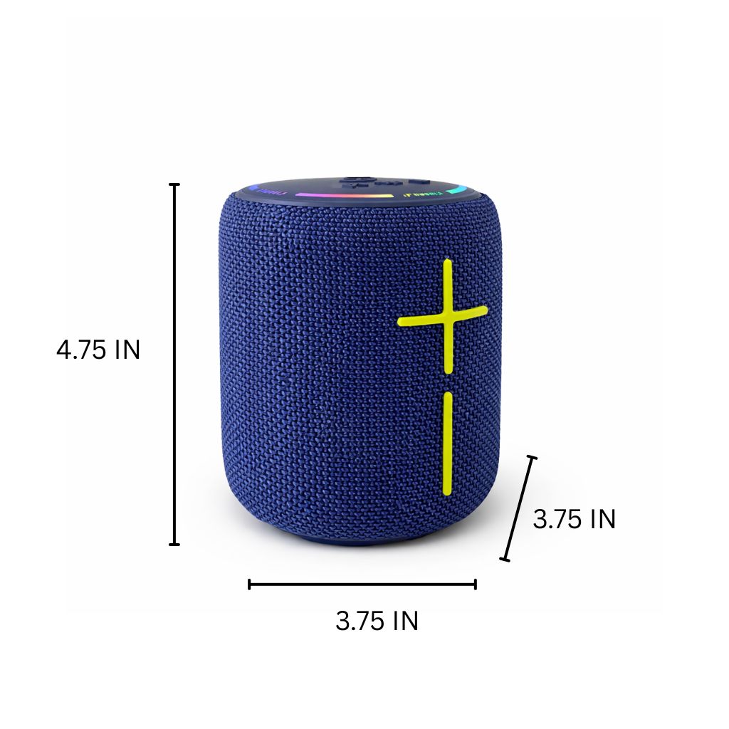 IP-590 Portable Mini BT Speaker RGB LED Lights 10W USB SD TWS - Blue