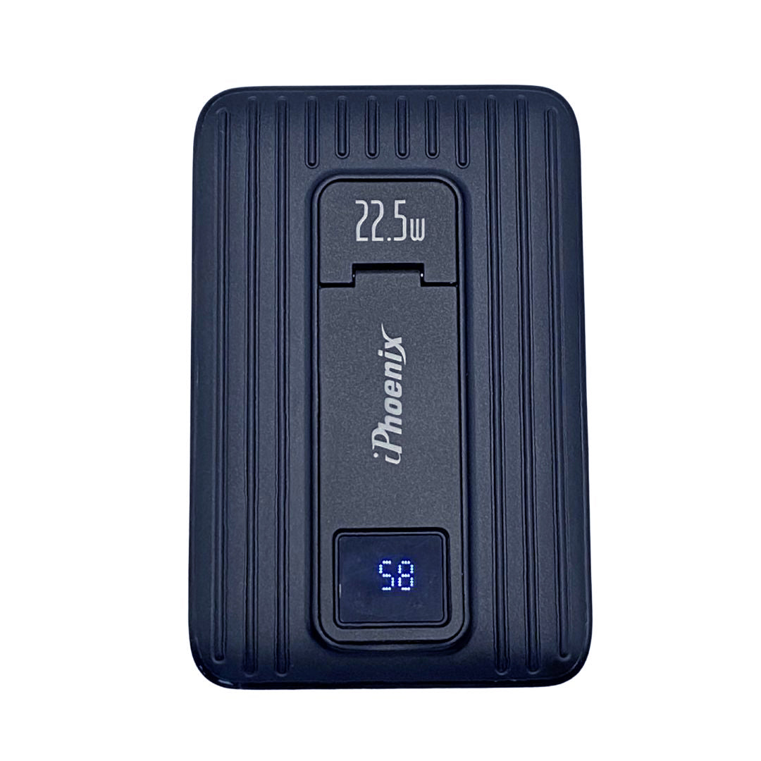 IP-60 Wireless Charging 15W Power Bank with Phone Holder - Blue