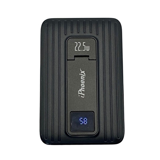 IP-60 Wireless Charging 15W Power Bank with Phone Holder - Black