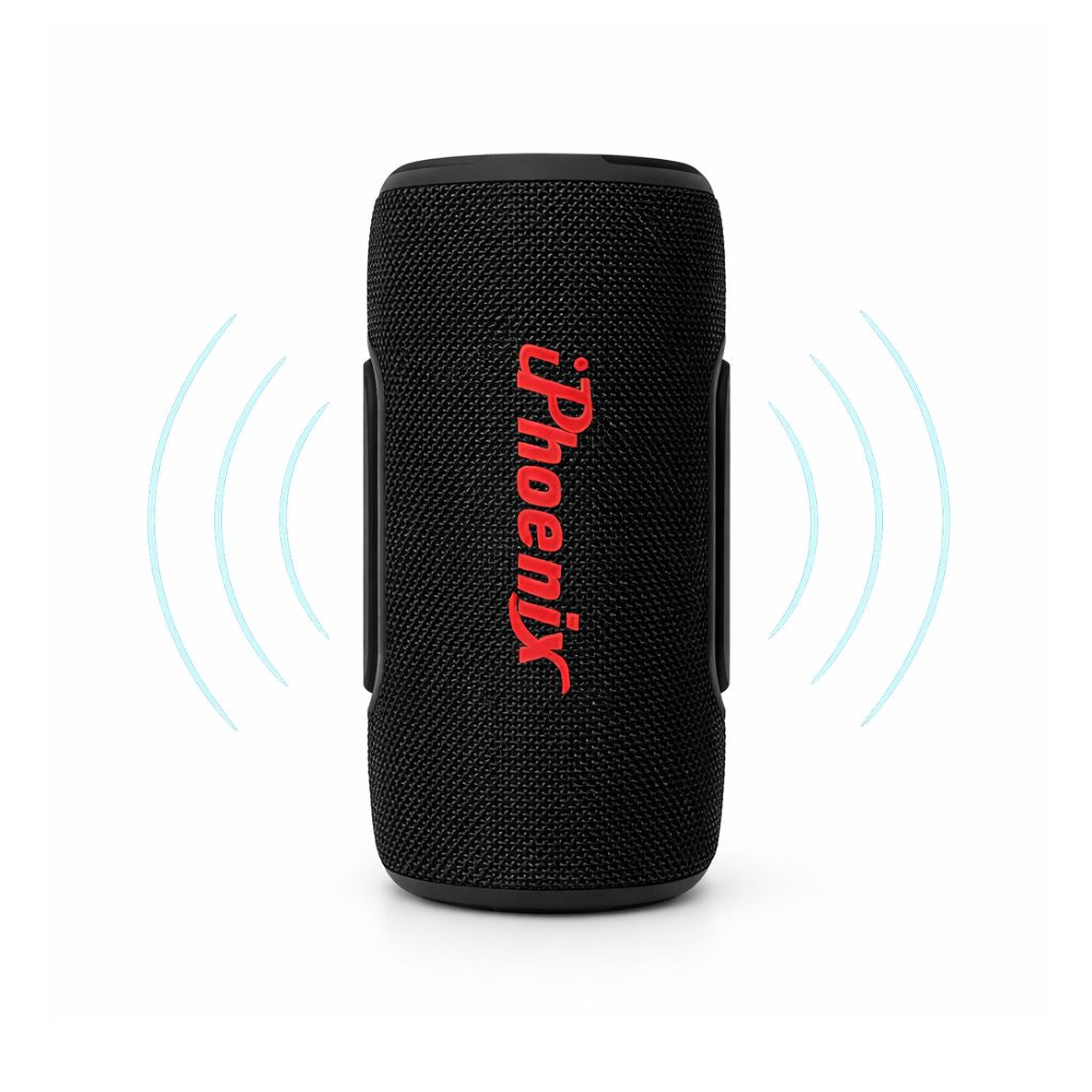 IP-672 Portable BT Wireless Speaker 6 Hours Playtime 3000mAh Battery ABS+Rubber Material - Black