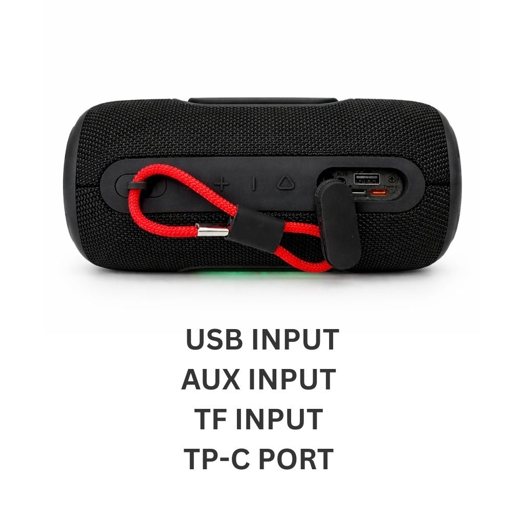 IP-672 Portable BT Wireless Speaker 6 Hours Playtime 3000mAh Battery ABS+Rubber Material - Black
