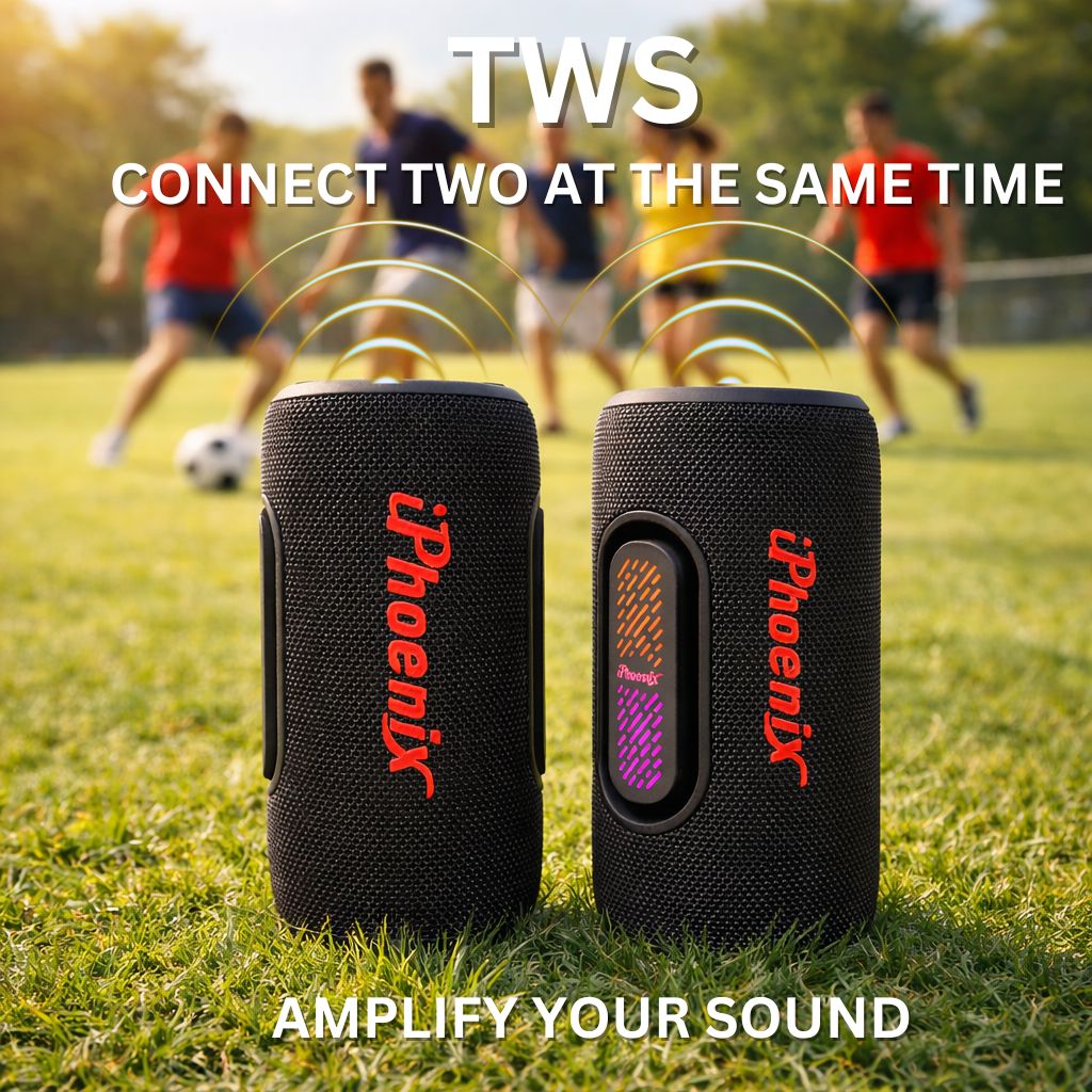 IP-672 Portable BT Wireless Speaker 6 Hours Playtime 3000mAh Battery ABS+Rubber Material - Black