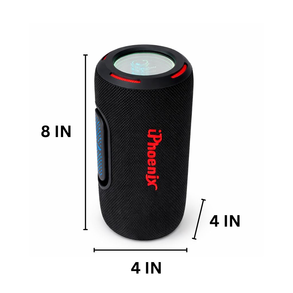IP-672 Portable BT Wireless Speaker 6 Hours Playtime 3000mAh Battery ABS+Rubber Material - Black