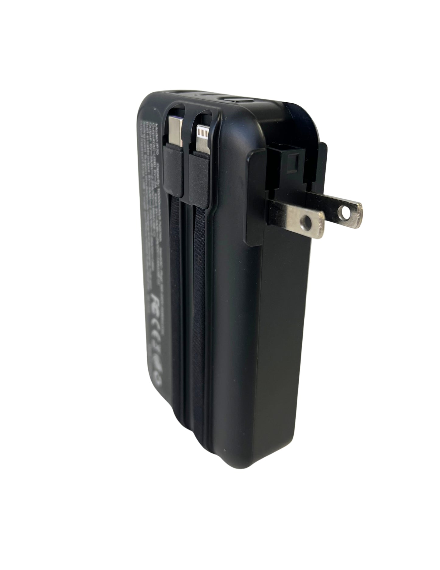 IP-70 Multi Functional Charging Power Bank with AC Adapter - Black