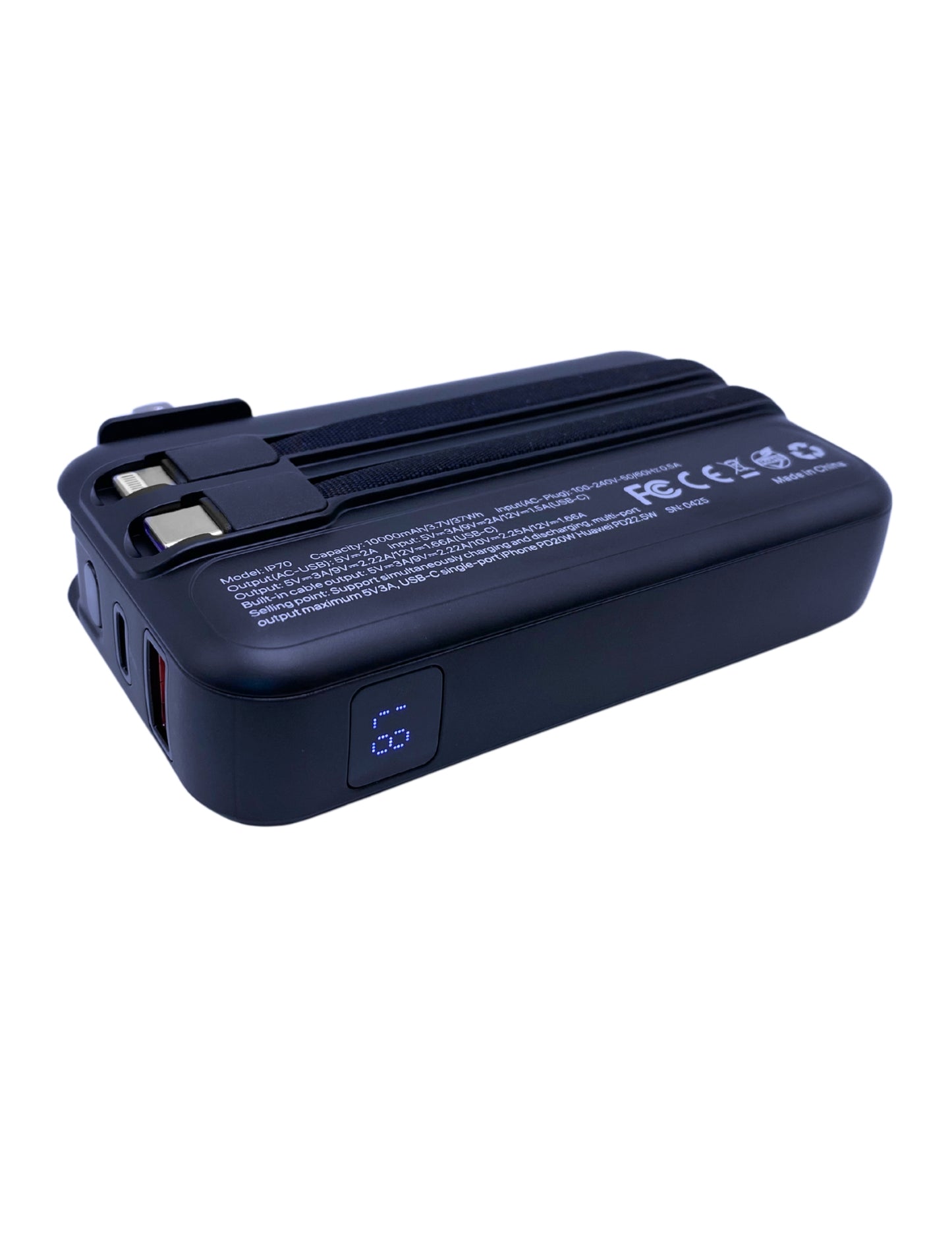 IP-70 Multi Functional Charging Power Bank with AC Adapter - Blue