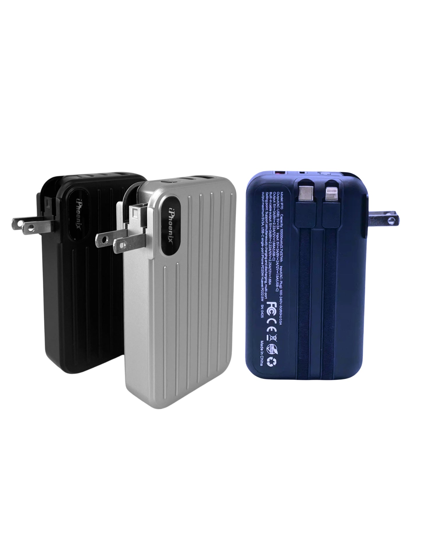 IP-70 Multi Functional Charging Power Bank with AC Adapter - Blue
