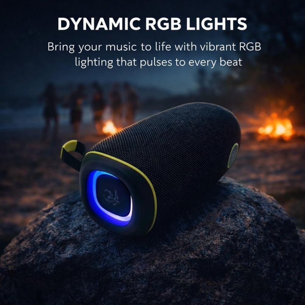 IP-730 Portable Bluetooth Rechargeable 20W LED Lights Speaker & Power Bank - Black