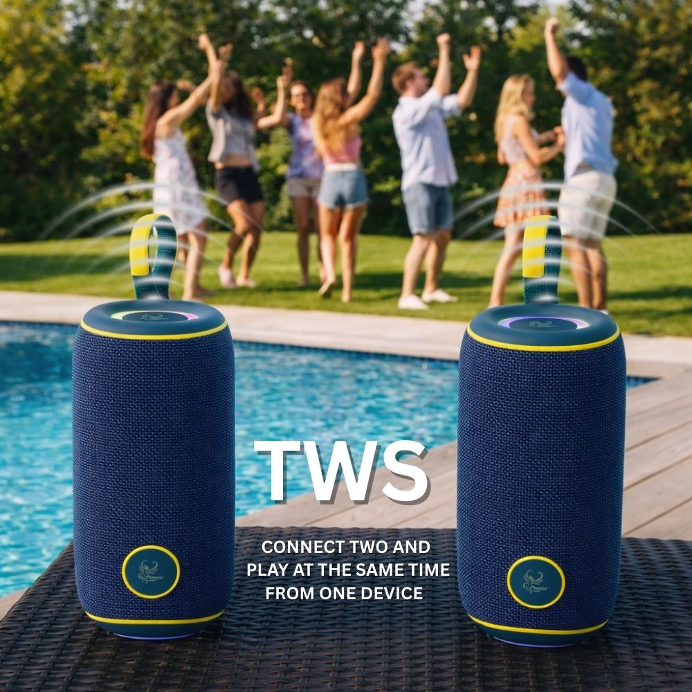 IP-730 Portable Bluetooth Rechargeable 20W LED Lights Speaker & Power Bank - Blue