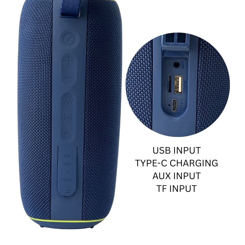 IP-730 Portable Bluetooth Rechargeable 20W LED Lights Speaker & Power Bank - Blue