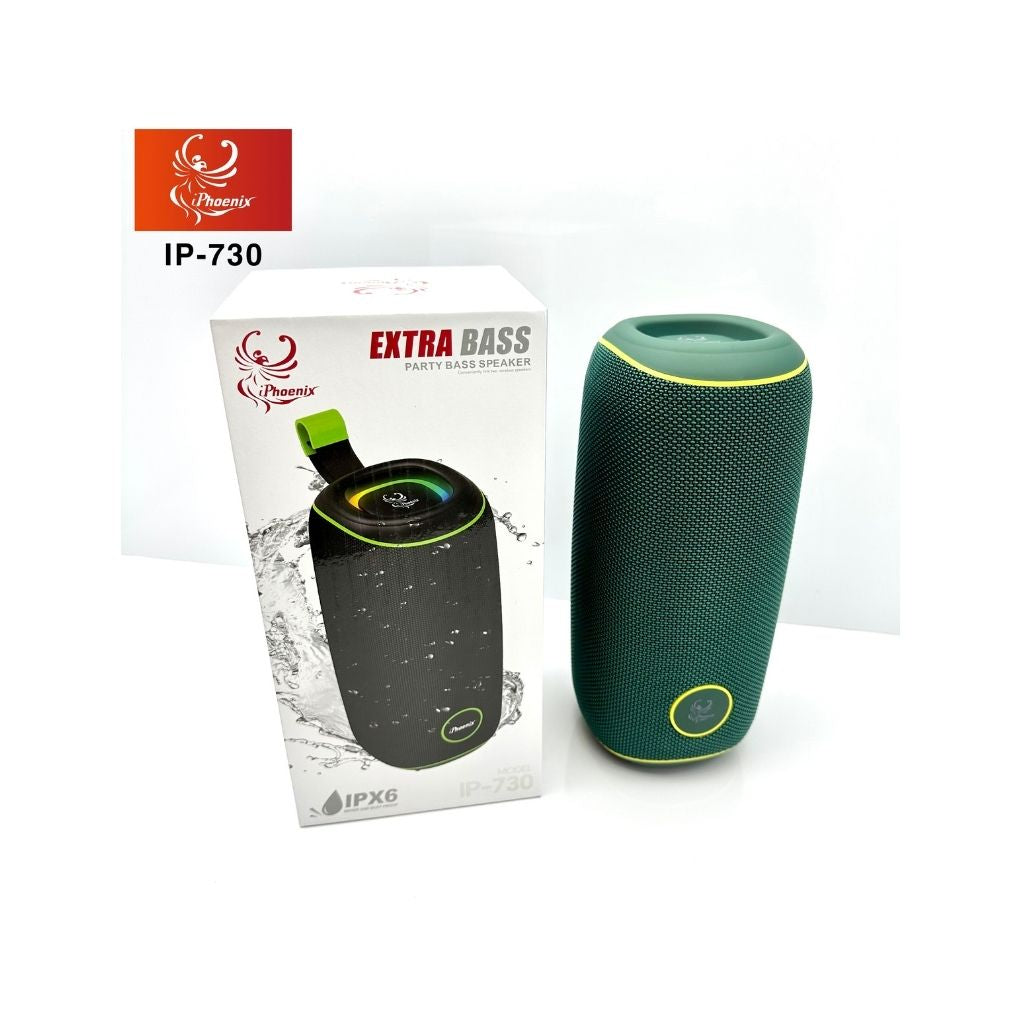 IP-730 Portable Bluetooth Rechargeable 20W LED Lights Speaker & Power Bank - Green