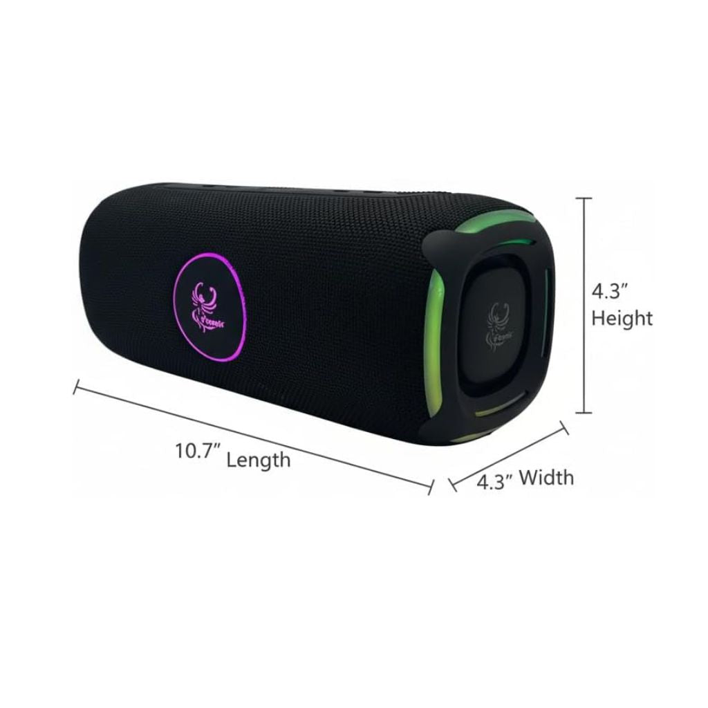 IP-740 2in1 Power Bank & Speaker BT LED Lights 4000 mAh Batter Water Resistant - Black