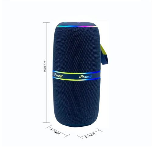 IP-760 Portable Indoor Outdoor Bluetooth Wireless Speaker TWS LED Lights Water Resistant - Blue