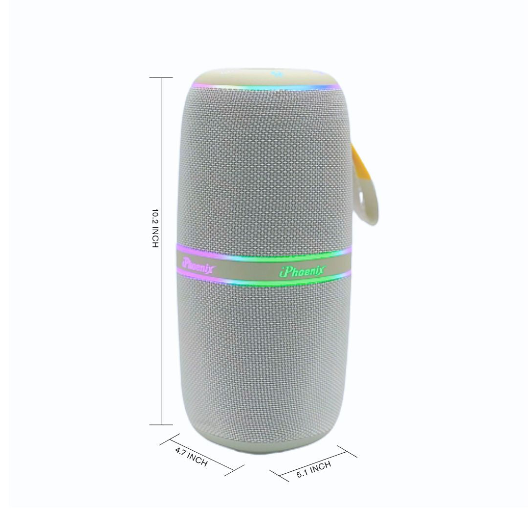 IP-760 Portable Indoor Outdoor Bluetooth Wireless Speaker TWS LED Lights Water Resistant - Gray
