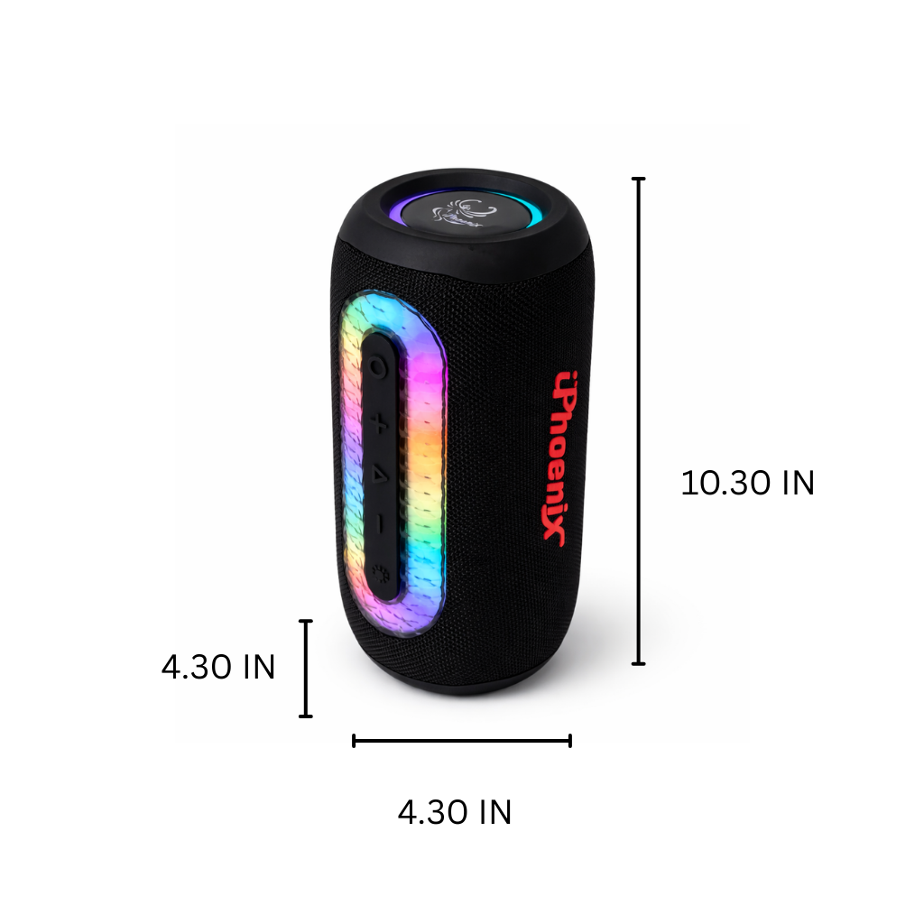 IP-792 Portable BT Wireless Speaker 8 Hours Playtime 6000mAh Battery LED Lights - Black