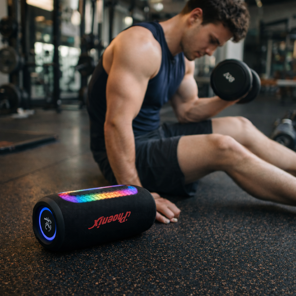 IP-792 Portable BT Wireless Speaker 8 Hours Playtime 6000mAh Battery LED Lights - Black