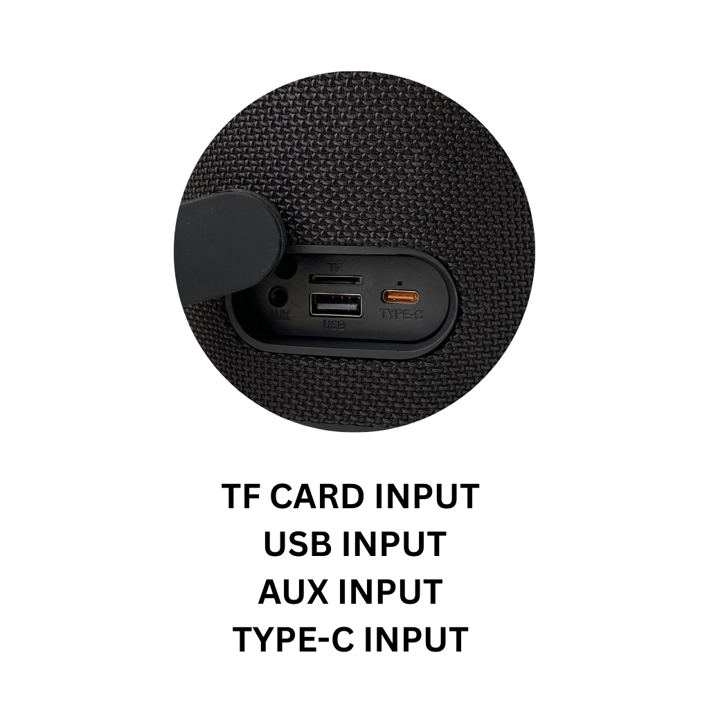 IP-792 Portable BT Wireless Speaker 8 Hours Playtime 6000mAh Battery LED Lights - Black