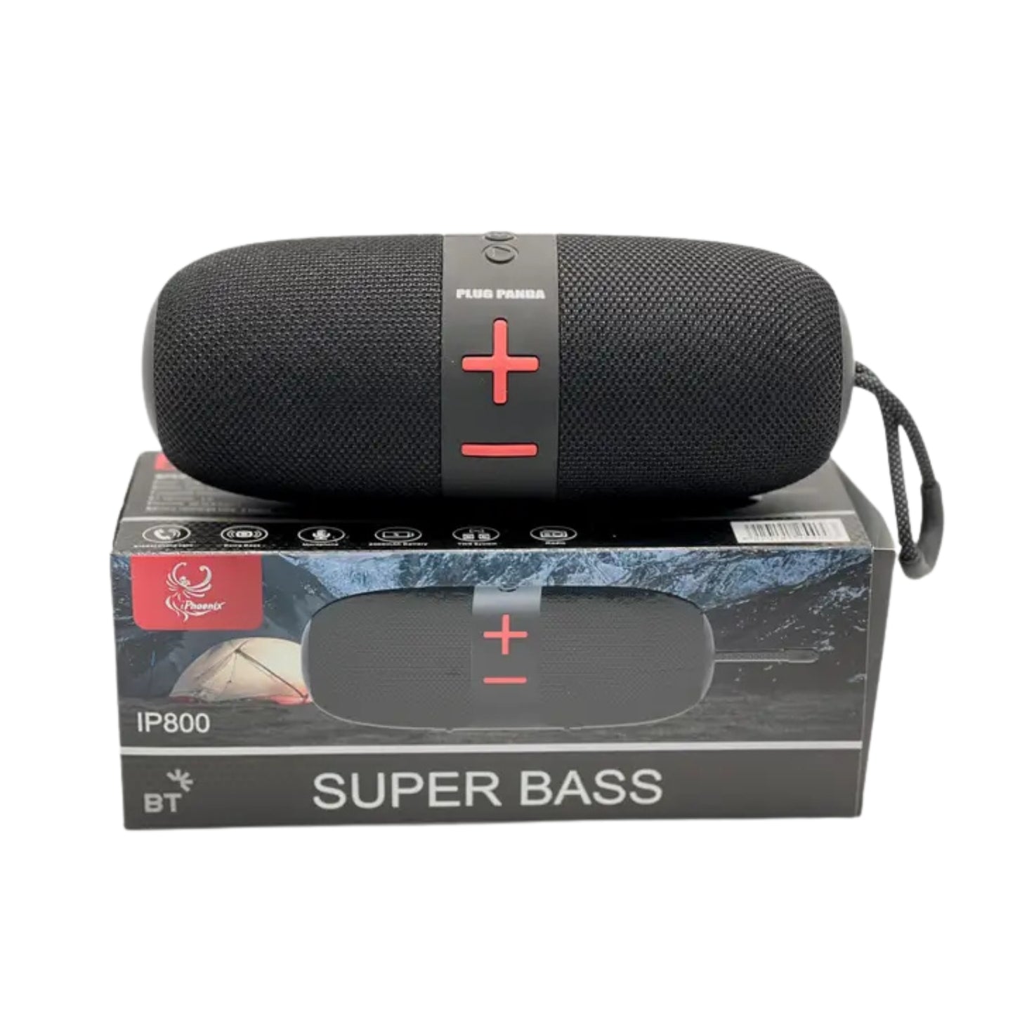 IP-800 Portable BT Wireless Speaker 16 Hours Playtime 2000mAh Battery LED Lights - Black