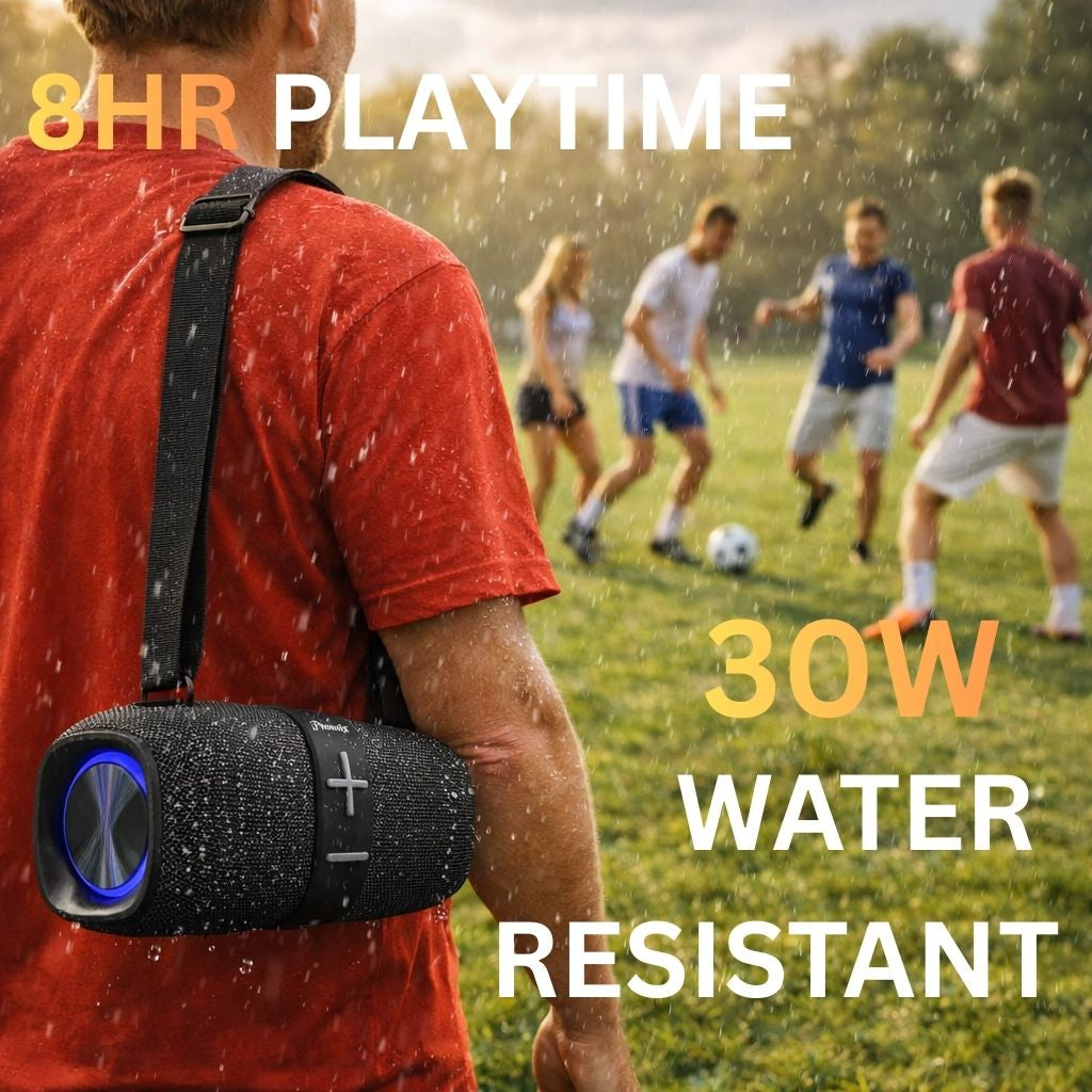 IP-801 OUTDOOR PORTABLE SPEAKER WITH TWS LED LIGHTS BT FM - Gray