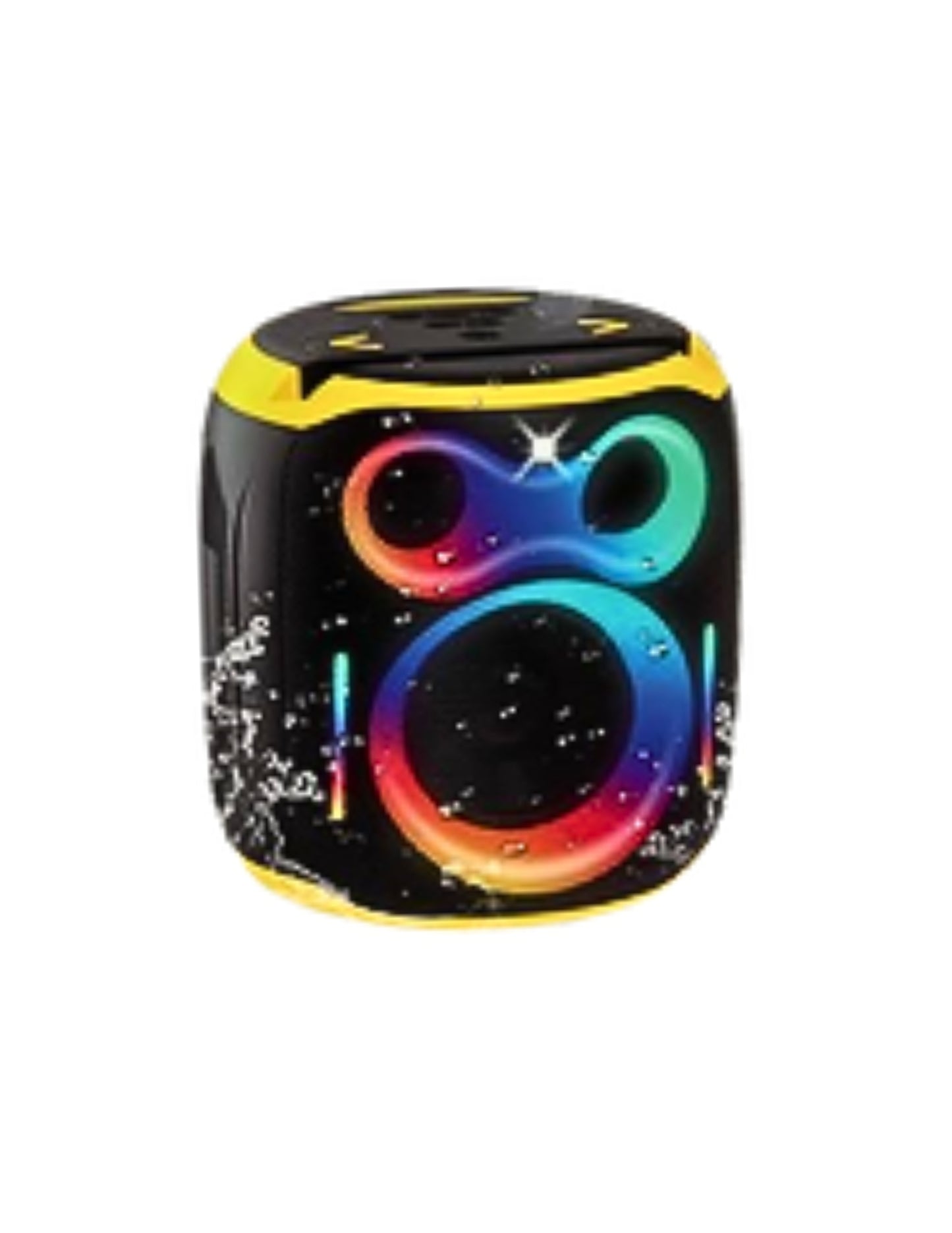IP-808 Portable BT Speaker with Mic LED Lights 15 Hours Playtime 70W - Black-Yellow