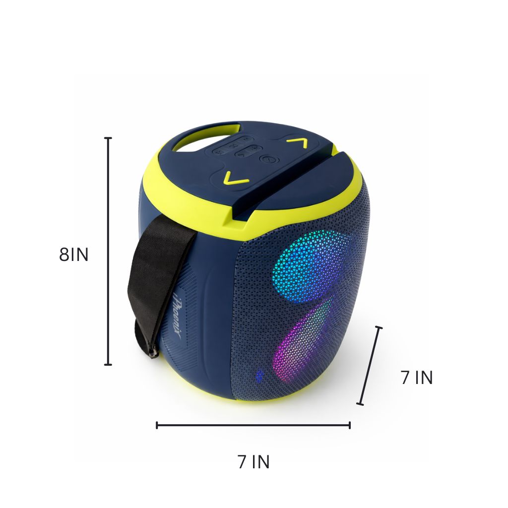 IP-808 Portable BT Speaker with Mic LED Lights 15 Hours Playtime 70W - Blue-Green
