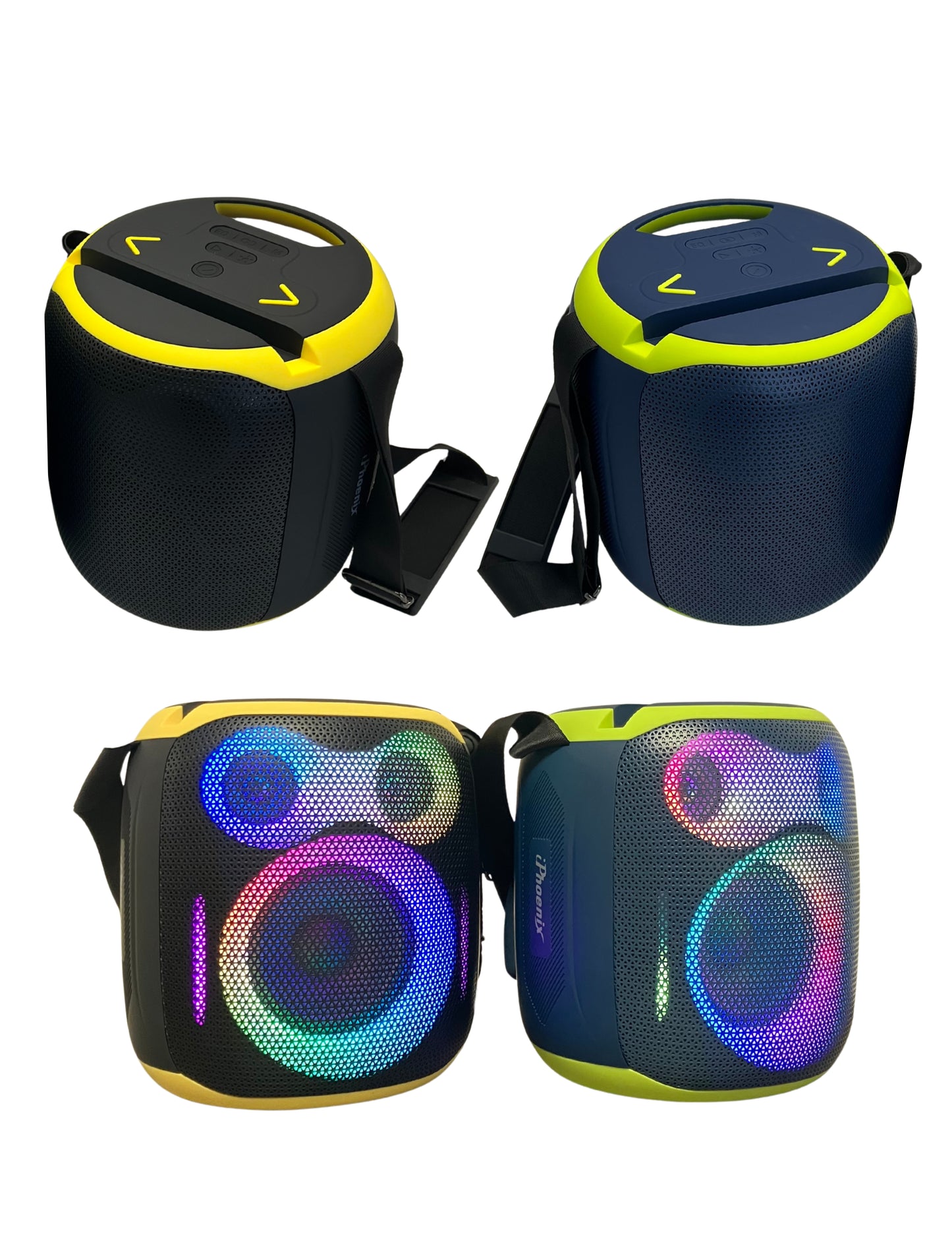 IP-808 Portable BT Speaker with Mic LED Lights 15 Hours Playtime 70W - Black-Yellow
