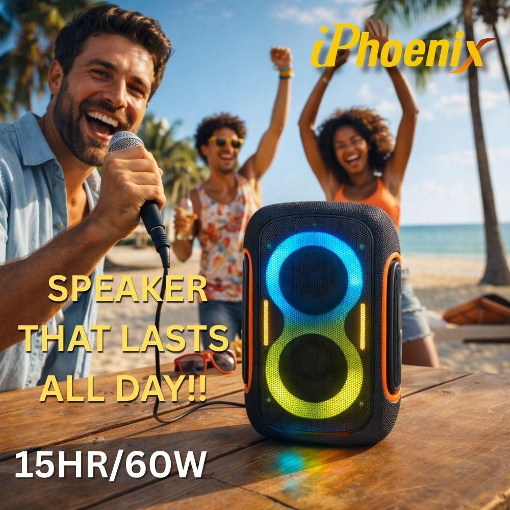 IP-809 Power Bank Bluetooth Wireless Rechargeable Speaker TWS LED Lights - Blue