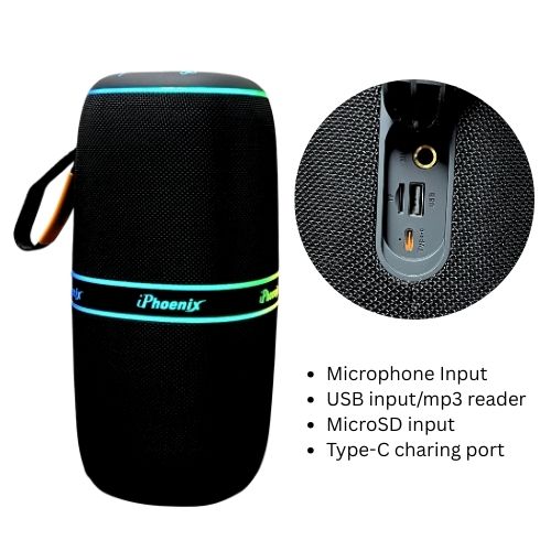 IP-810 Portable BT Wireless Speaker 15 Hours Playtime 10800mAh Battery 70W - Black