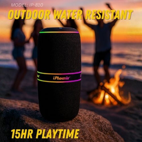 IP-810 Portable BT Wireless Speaker 15 Hours Playtime 10800mAh Battery 70W - Black