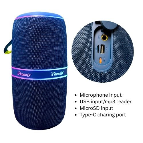 IP-810 Portable BT Wireless Speaker 15 Hours Playtime 10800mAh Battery 70W - Blue